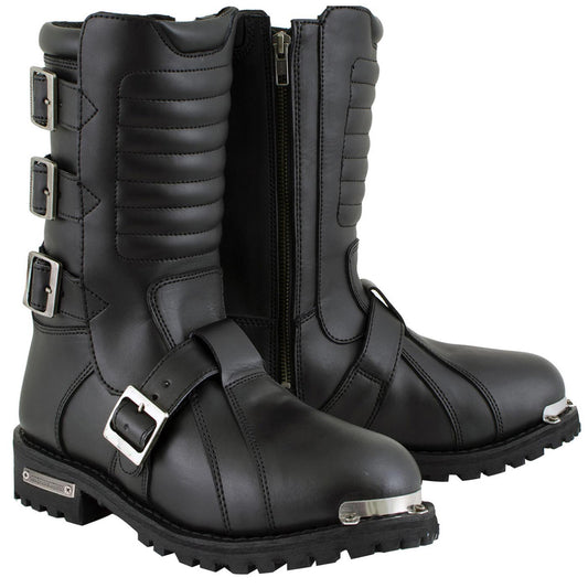 Milwaukee Leather Men's Executioner Black Buckle Boots, MBM9039