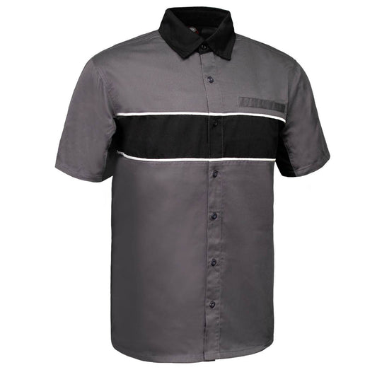 MMCC Men's Hardline Classic Mechanic Shirt - 100% Cotton w/ Microfiber Panel - Chest Pocket