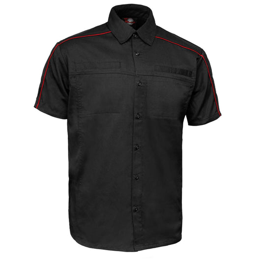 MMCC Men's Slipstream Black/Red Mechanic Work Shirt - 100% Cotton w/ Microfiber Panel - MDM11691