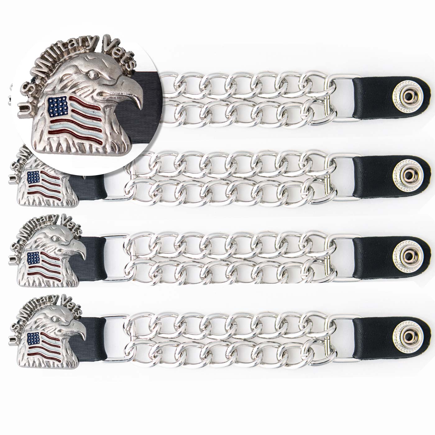 Milwaukee Leather US Military Vet Medallion Vest Extender - Double