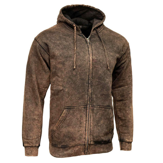 Milwaukee Leather MNG11685 Men's Dark Brown and Black Zipper Front Premium Cotton Hoodie