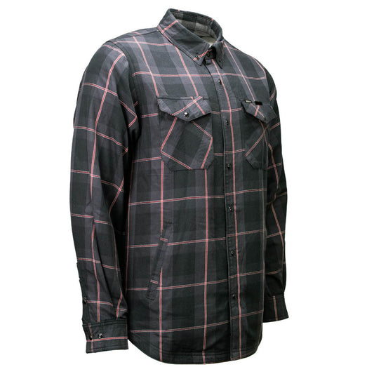 MMCC Men's Desperado Reversible Flannel Shirt - 100% Cotton Snap Front Plaid w/ Chest and Hand Pockets - MNG11805