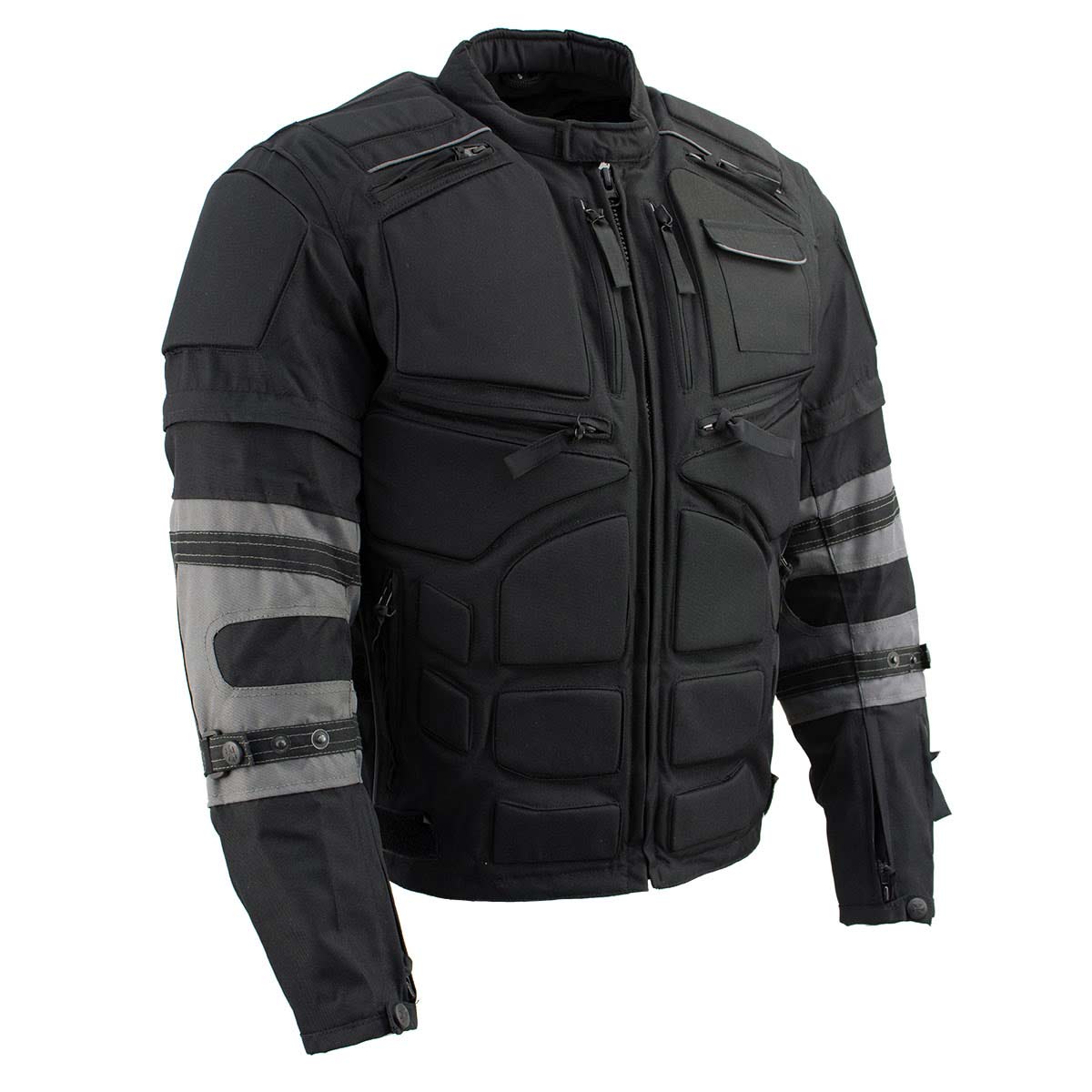 Milwaukee Leather Men's Morph Black/Grey Textile Motorcycle Jacket