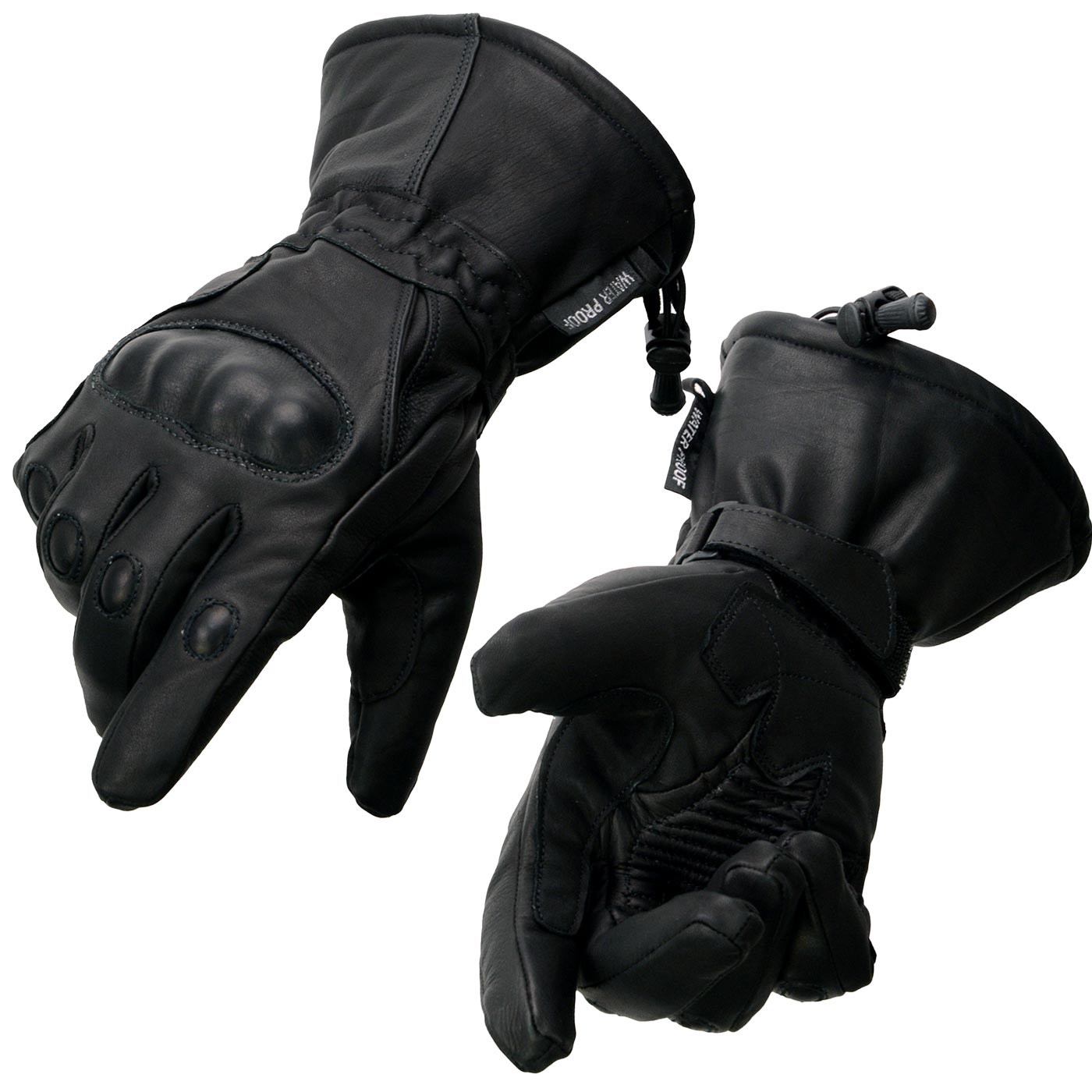 Milwaukee Leather SH815 Men's Black Leather Waterproof Gauntlet