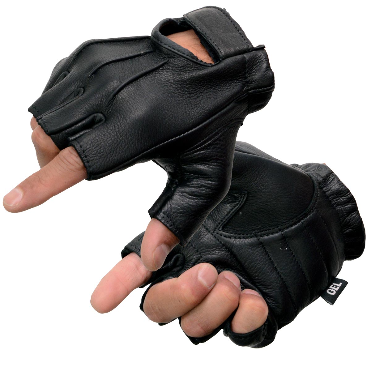 Milwaukee Leather SH878 Men's Fingerless USA Deerskin Black