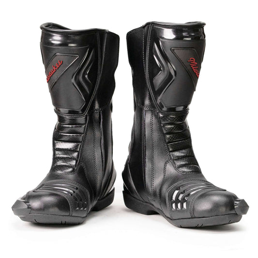 MMCC Men’s Type‑R Sport Boots – Black Waterproof Leather w/ Shift Protection & Quick Closure - MBM9181