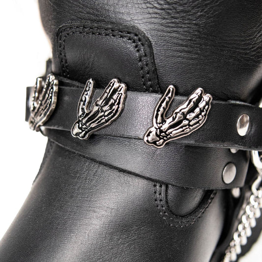 Milwaukee Leather Silver Skeleton Hand Emblem Boot Chain with Adjustable Strap – MLA3006