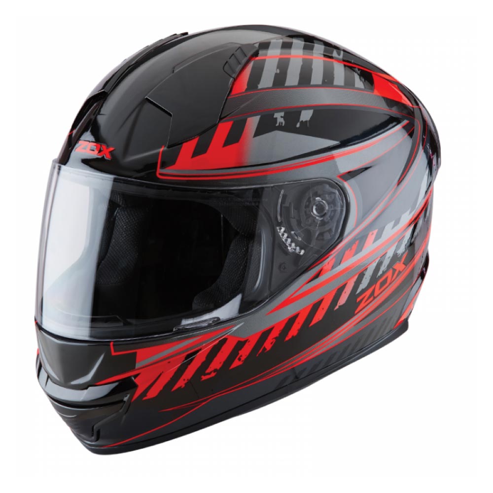 full face motorcycle helmets red ZOX ST-11118 ‘Thunder 2’ Blade Red and Black Full-Face Motorcycle Helmet