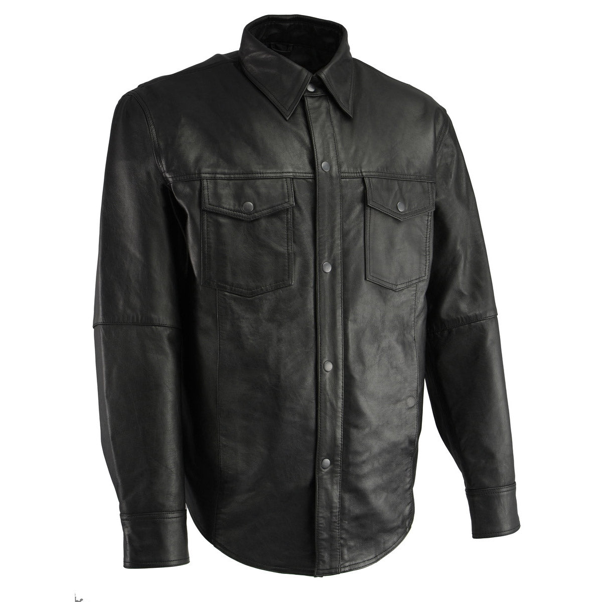 Milwaukee Leather LKM1601 Men's Black Lightweight Snap Front