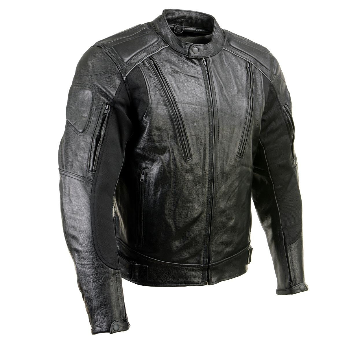 Milwaukee Leather LKM17007 Men's Premium Black Leather Motorcycle
