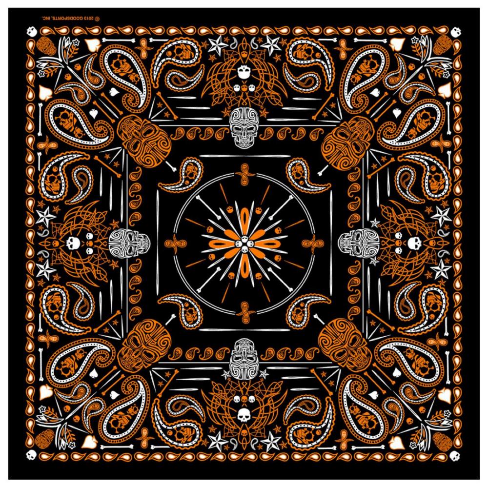 Hot Leathers BAB1069 Orange Paisley Skulls Bandana – Milwaukee