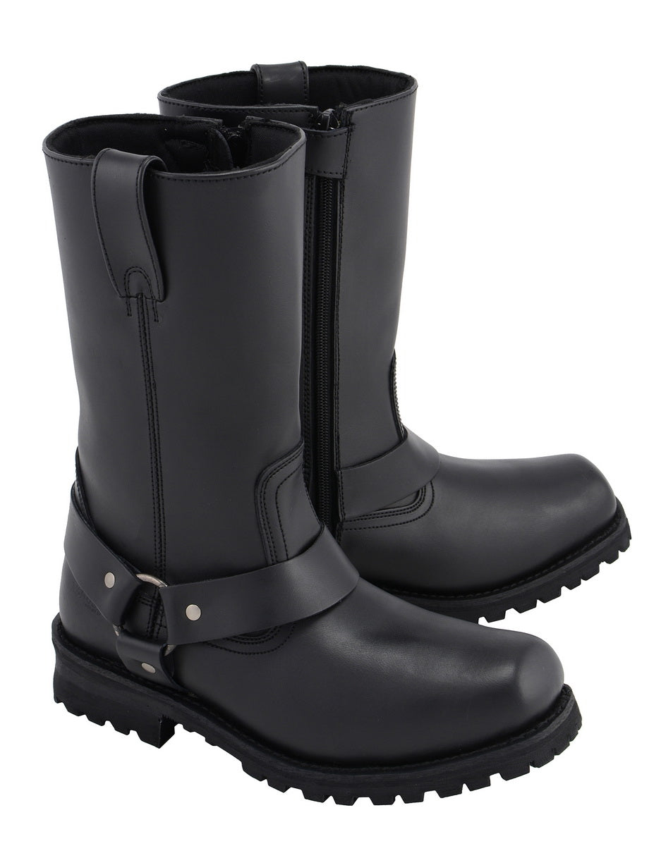 M-Boss BOS-49001 Mens Black Leather Harness Motorcycle Boots‎ Square Toe Size 14 Mens Milwaukee MBM 131 Black Leather Square | Mercari main image 3