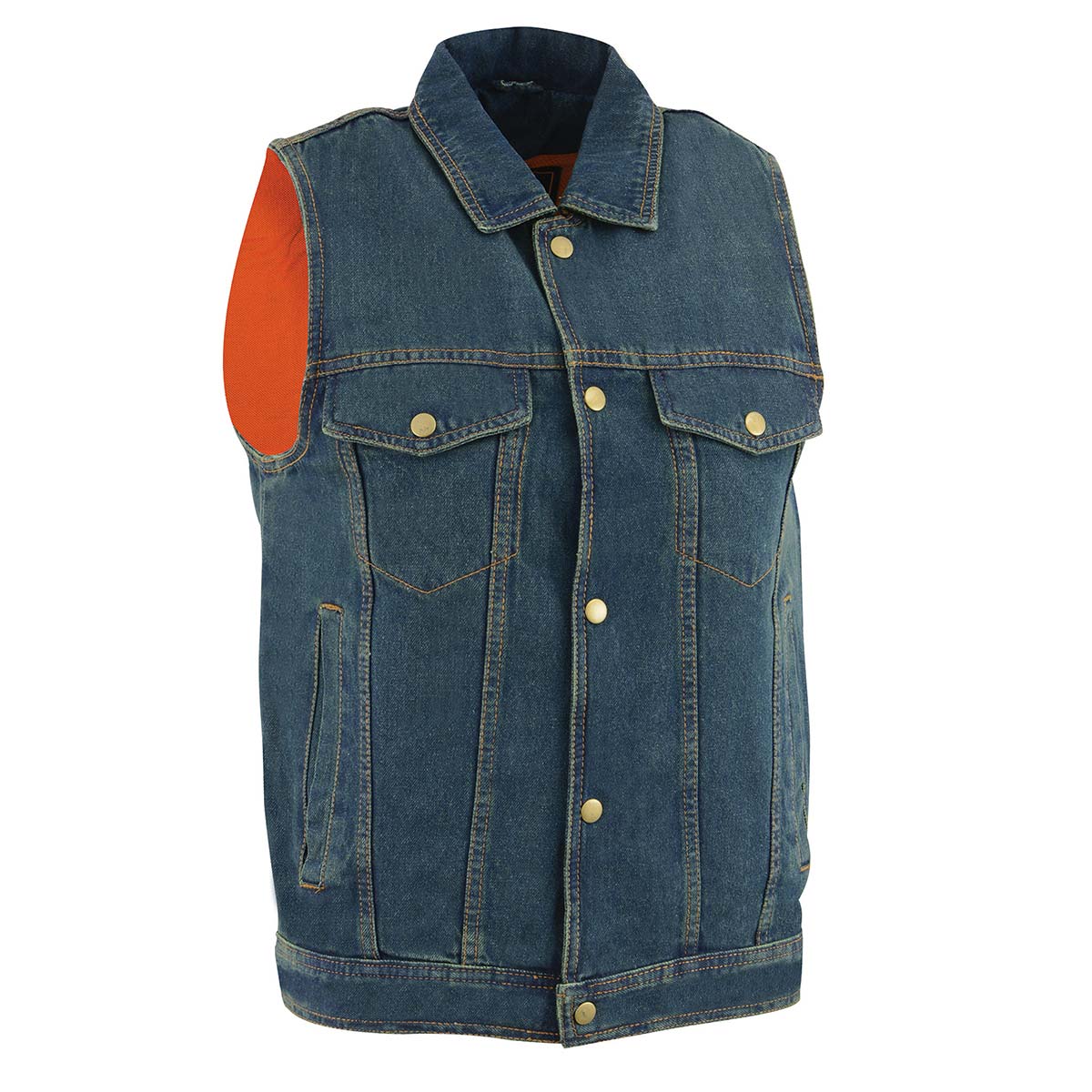 Milwaukee Leather DM1331 Men's Blue Denim Motorcycle Biker Riders