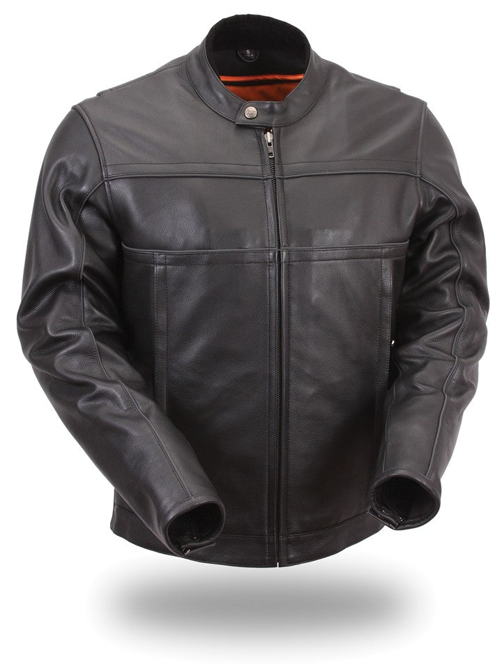 Purchase Men's Black Sports Scooter Crossover Riding Biker Leather Jacket
