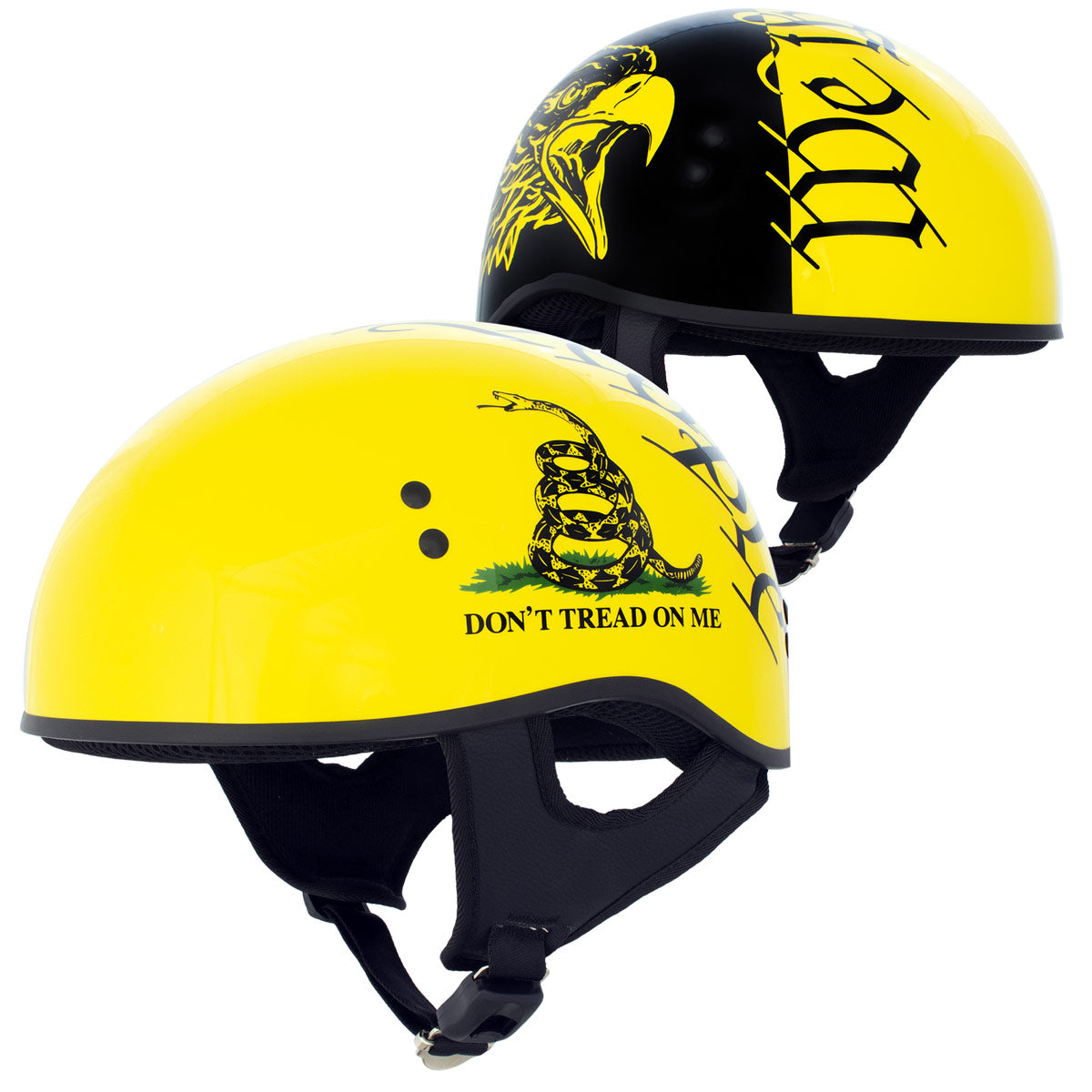 Hot Leathers HLD1046 We the People Glossy Black and Yellow DOT