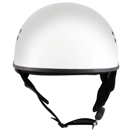 Hot Leathers HLT68 The O.G. Glossy White Motorcycle Skull Cap Half DOT Approved Helmet
