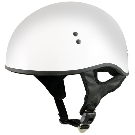 Hot Leathers HLT68 The O.G. Glossy White Motorcycle Skull Cap Half DOT Approved Helmet