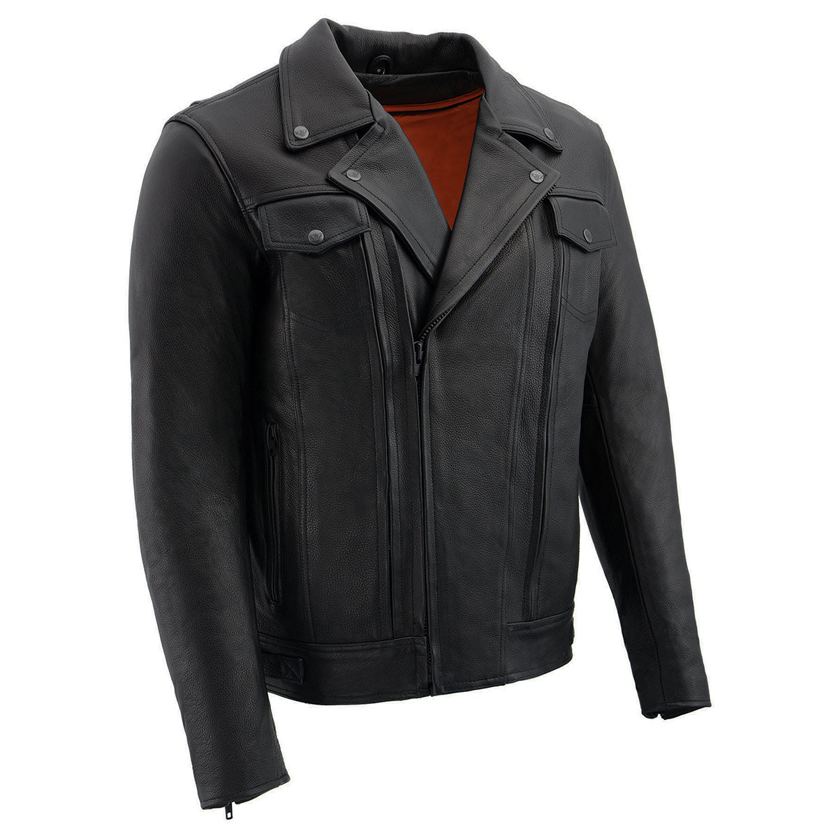 Milwaukee Leather LKM1720 Men's Black Premium Leather Motorcycle