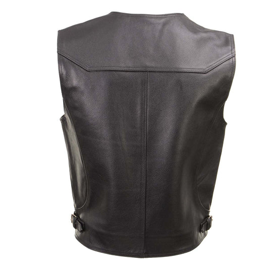 Milwaukee Leather Men's Road King Black Cowhide Leather Motorcycle Vest - LKM3793