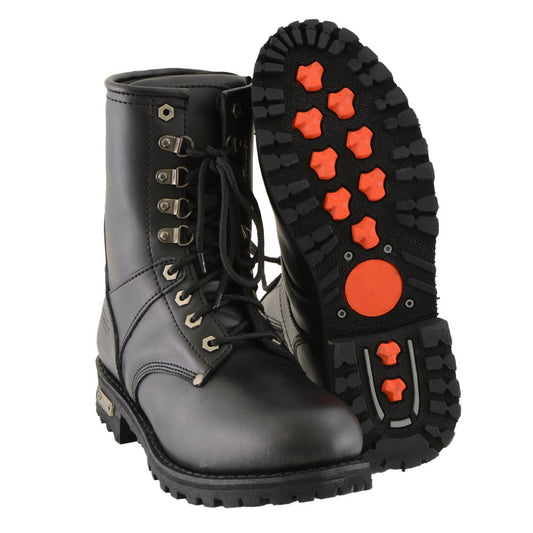 Milwaukee Leather Men's Black Vigilant Logger Motorcycle Boots, MBM9013