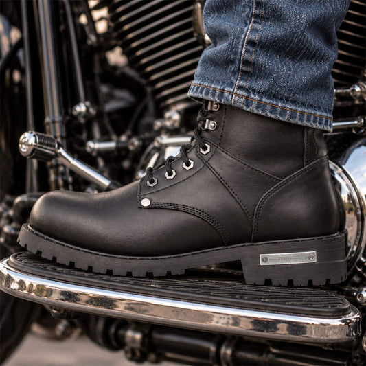 Milwaukee Leather Men's Black Vigilant Logger Motorcycle Boots, MBM9013