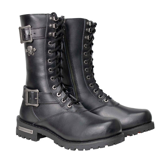 Milwaukee Leather Men's Black Fury 12-Inch Motorcycle Boots, MBM9014