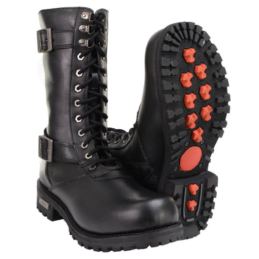 Milwaukee Leather Men's Black Fury 12-Inch Motorcycle Boots, MBM9014