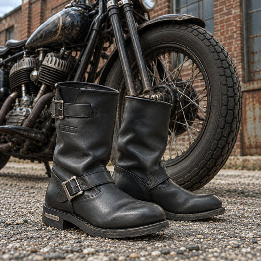 Milwaukee Leather Men's Black Classic Engineer Boots - Regular & Wide Width