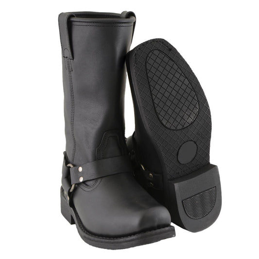 Milwaukee Leather Men's Black Classic Harness Boots, MBM9018