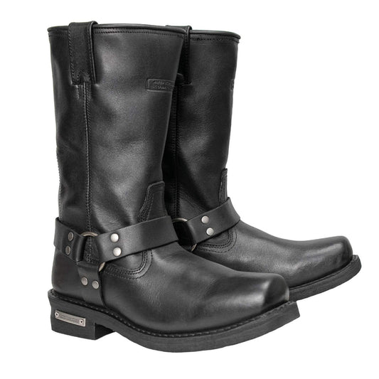 Milwaukee Leather Men's Black Classic Harness Boots, MBM9018