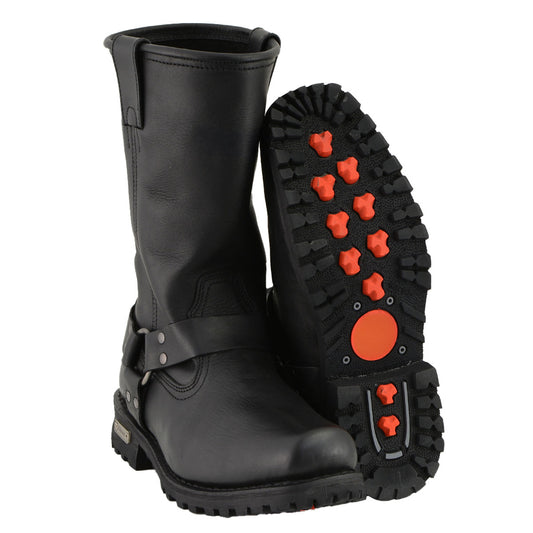 Milwaukee Leather Men's Dark Rider Black Harness Boots, MBM9022