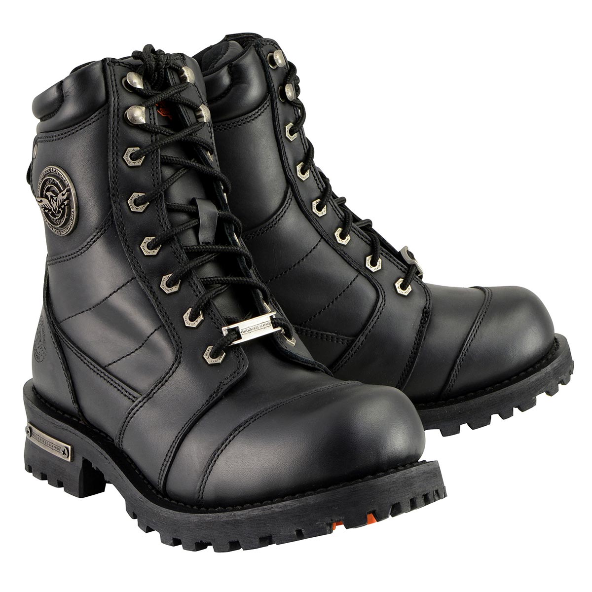 Milwaukee Leather Men's Classic Black Leather 8-inch Lace-Up