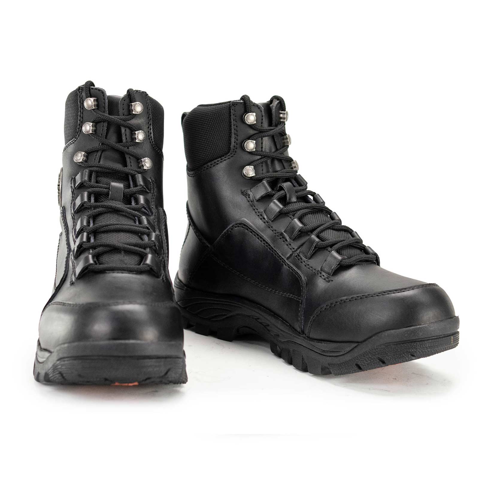 ダブルジップブーツ Milwaukee ニューロック リックオウエンス Milwaukee Leather MBM9081 Men's Black Leather Military and