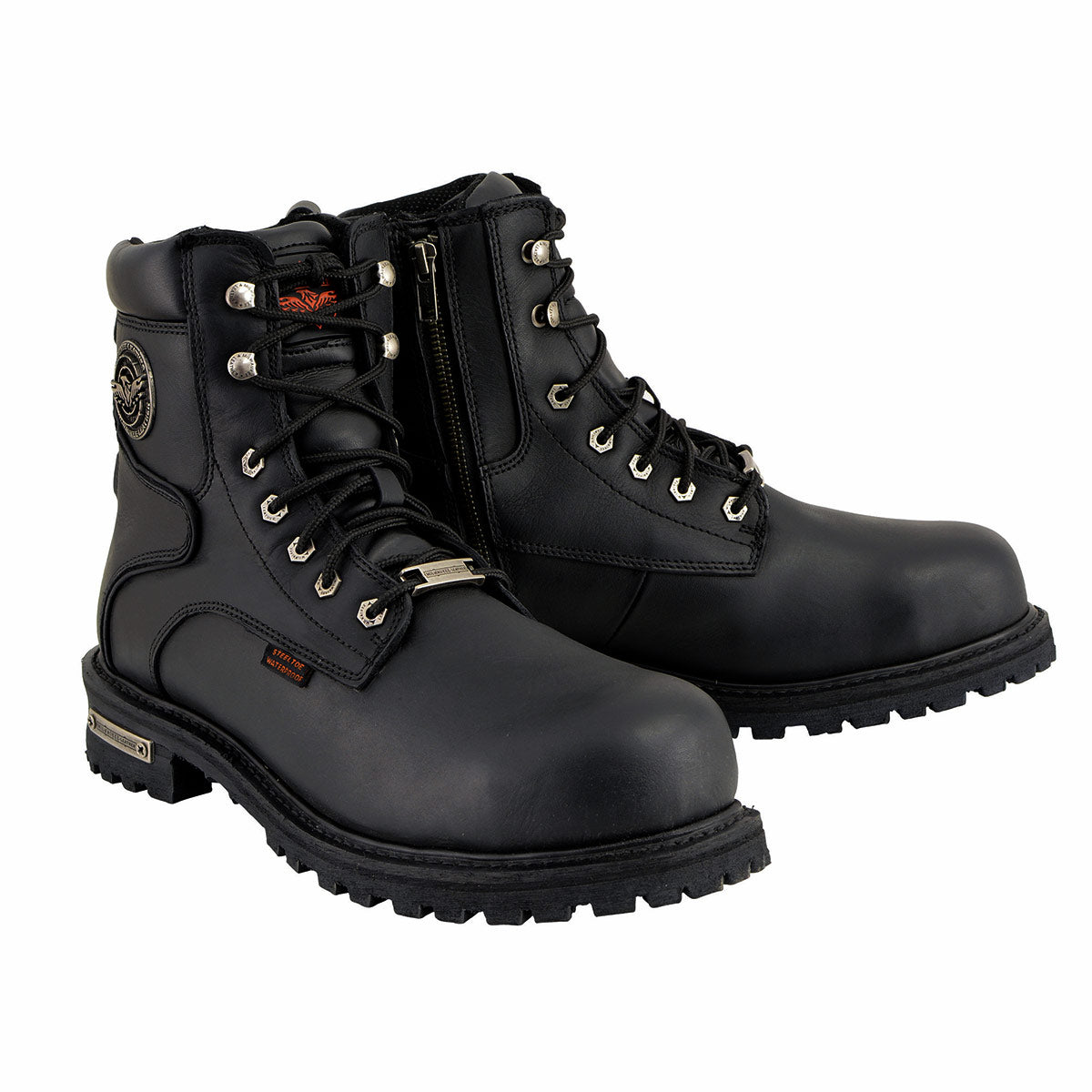 Milwaukee Leather MBM9097WPST Men's Black Wide-Width 6-inch Logger Steel Toe Water Proof Leather Boots Milwaukee Leather MBM9097WPST Men's Black Wide-Width 6-inch Logger Steel Toe Water Proof Leather Boots