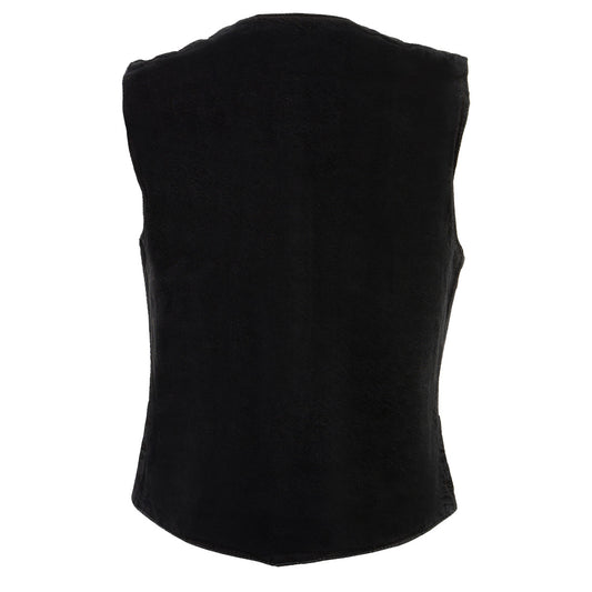 Milwaukee Leather MDL4000 Women's Black Denim 4-Snap Button Closure Motorcycle Rider Vest