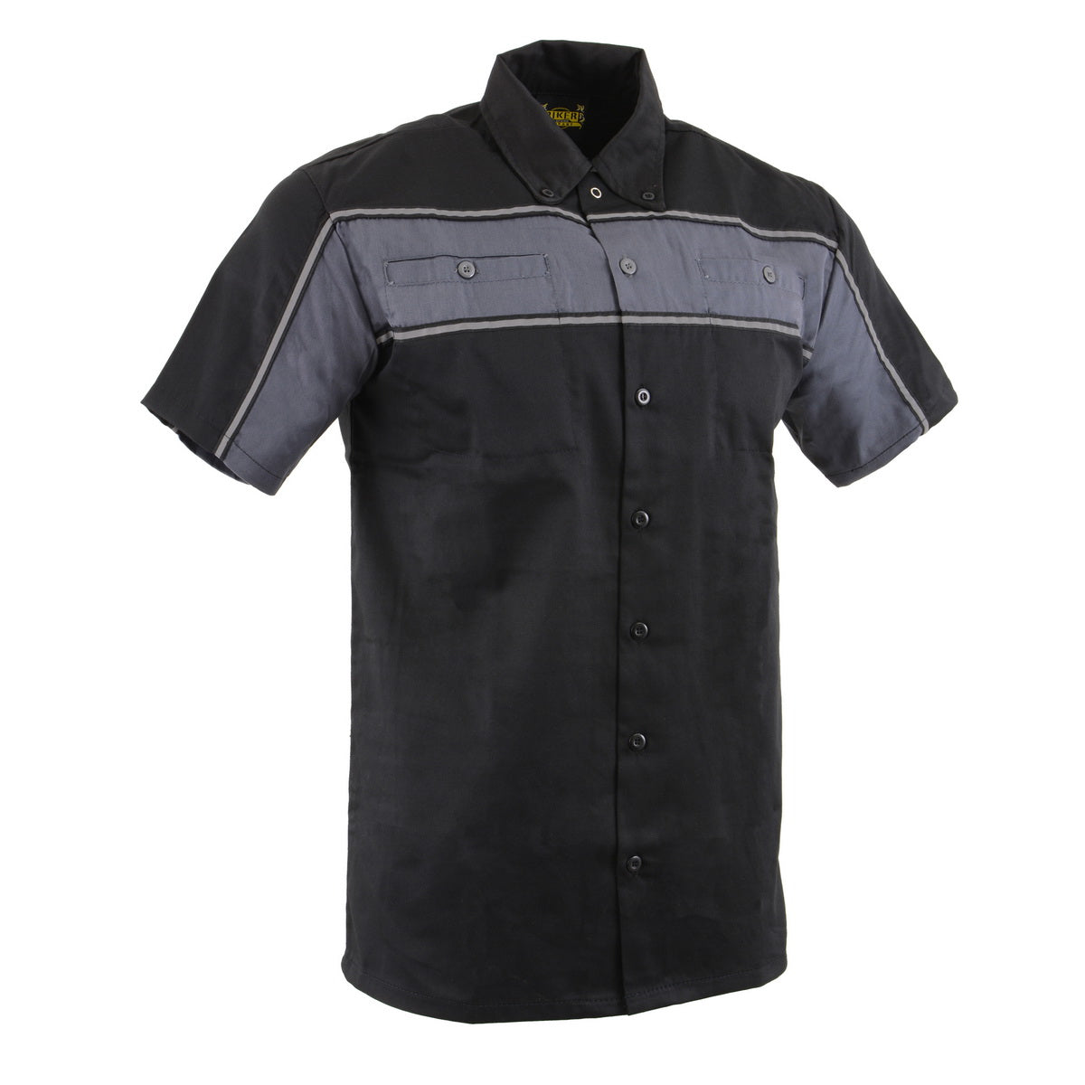 Milwaukee Leather MDM11672 Men's Grey-Black Mechanic Work Shirt w