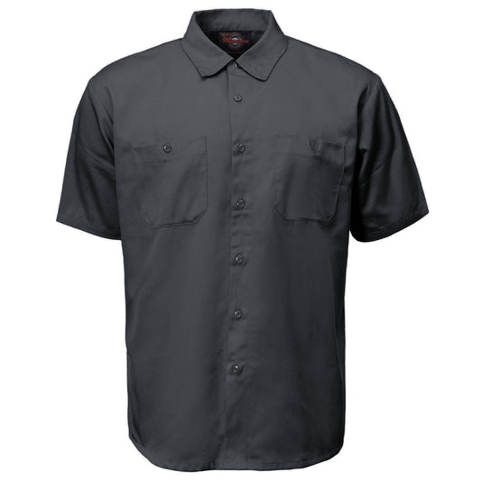 MMCC Men's Charcoal Super Duty Classic Mechanic Work Shirt - 2 Chest Pockets - Microfiber Panel - MDM11687