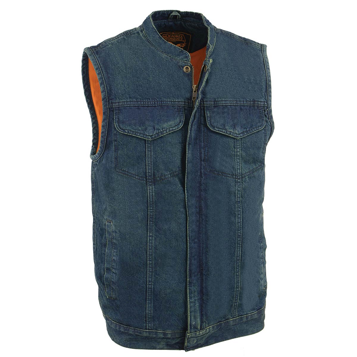 Milwaukee Leather MDM3000 Men's 'Brute' Concealed Snap Black Denim
