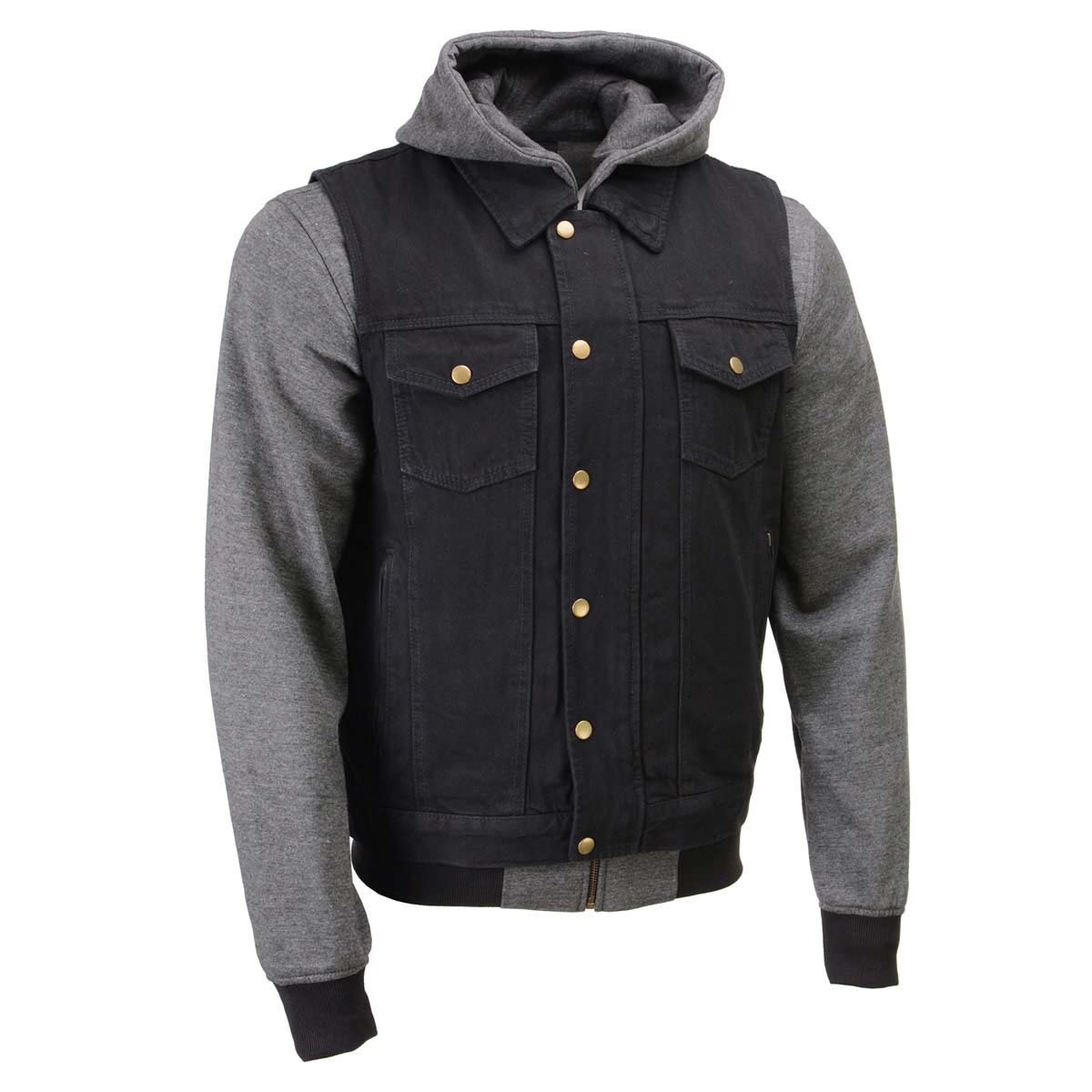Milwaukee Leather Men's s Black Denim Club Style Motorcycle Vest w