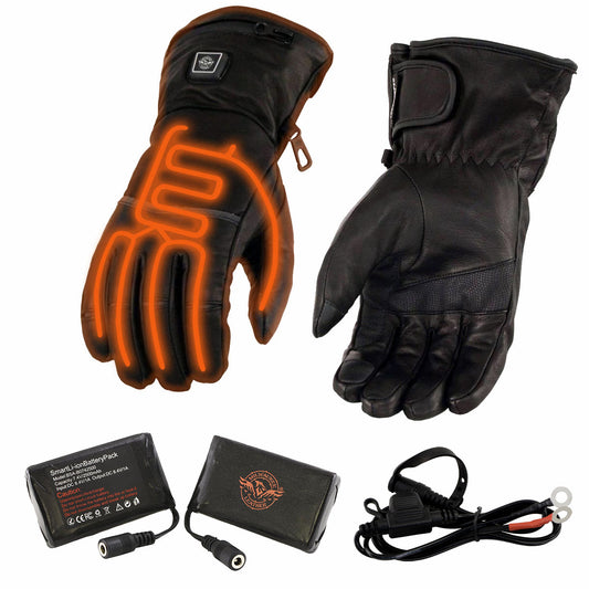 Milwaukee Leather MG7513SET Men’s Heated Winter Gloves for Motorcycle Ski Hunting/Harness Wire and i-Touch