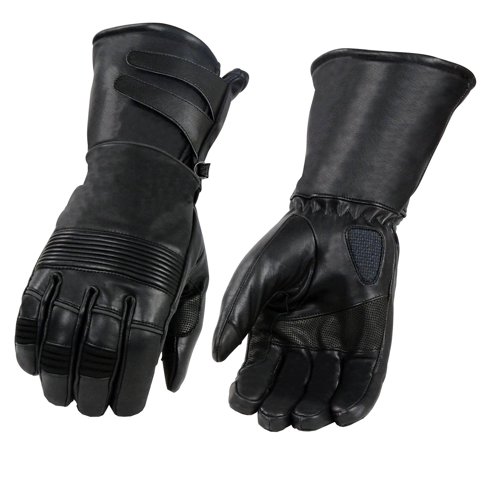 Milwaukee Leather MG7550 Men's Black Cowhide Leather Gauntlet - Main Image