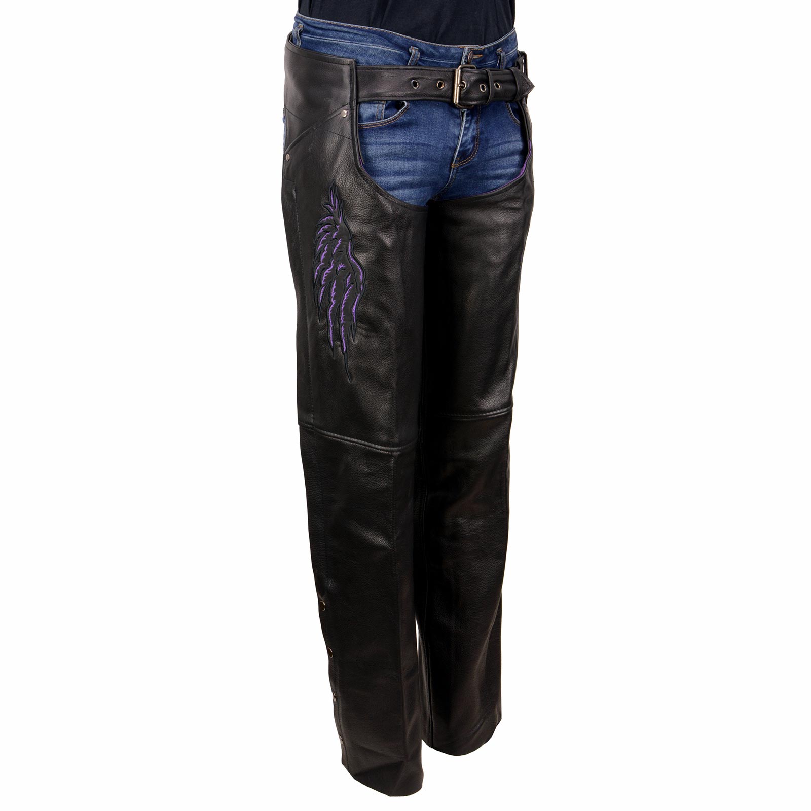 Milwaukee Leather ML1180 Women's Black Leather Chaps with