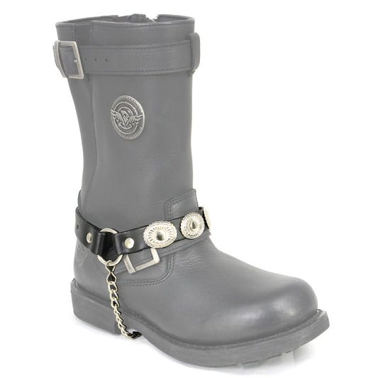 Milwaukee Leather Silver Vintage Concho Boot Chain with Adjustable Strap - MLA3008