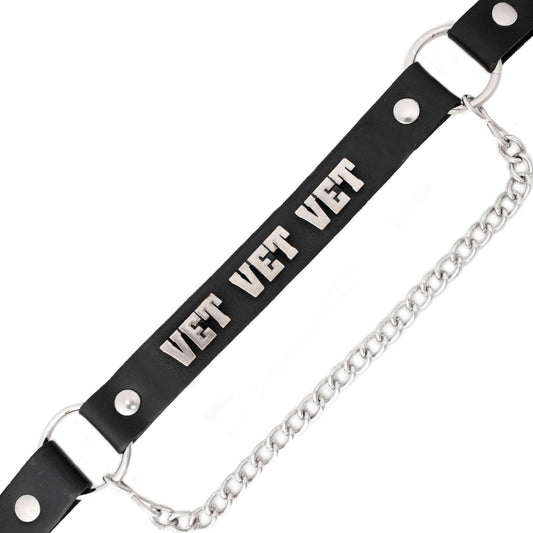Milwaukee Leather Silver VET Emblem Boot Chain with Adjustable Strap - MLA3013