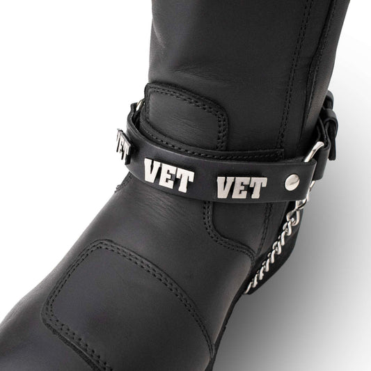 Milwaukee Leather Silver VET Emblem Boot Chain with Adjustable Strap - MLA3013
