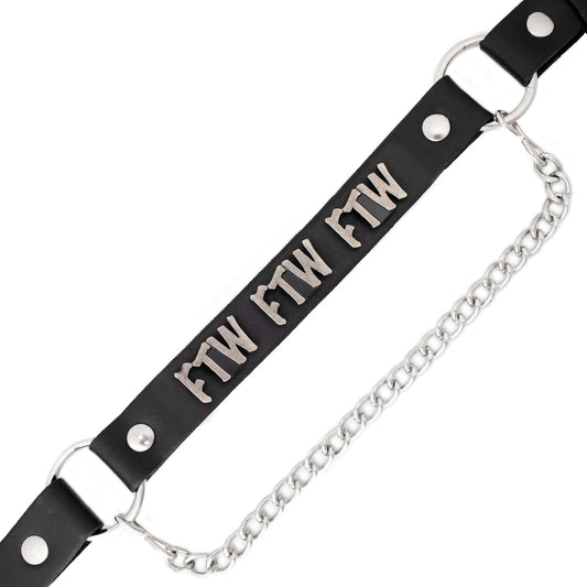 Milwaukee Leather Silver FTW Emblem Boot Chain with Adjustable Strap - MLA3015