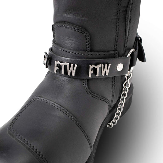 Milwaukee Leather Silver FTW Emblem Boot Chain with Adjustable Strap - MLA3015