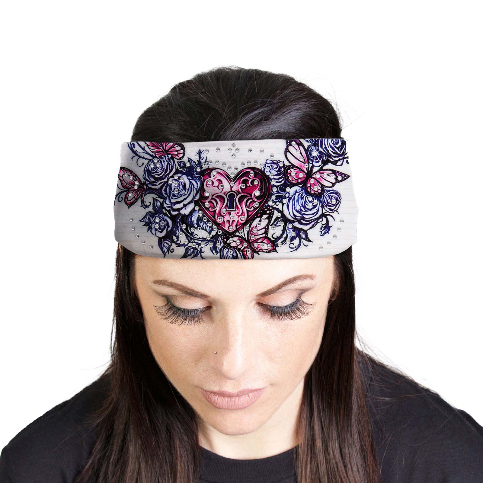 Milwaukee Leather | Bling Designed Wide Headbands-Headwraps for