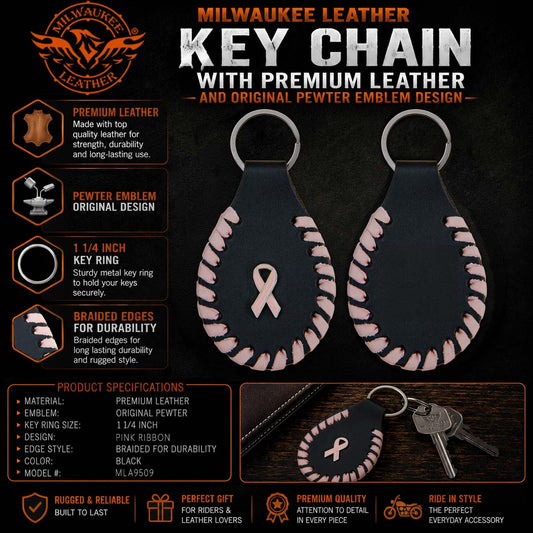 Milwaukee Leather Black Key Chain MLA9509