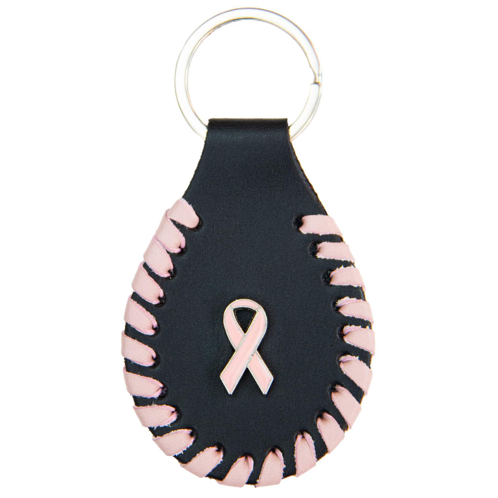 アクセサリー Kiiiiiik Milwaukee Leather Pink Ribbon Pewter Emblem Key Chain - MLA9509